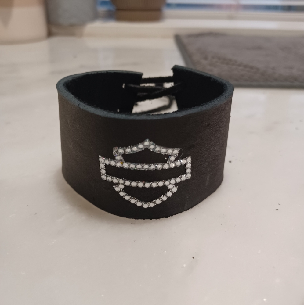 Harley Davidson Black Cuff - Handmade